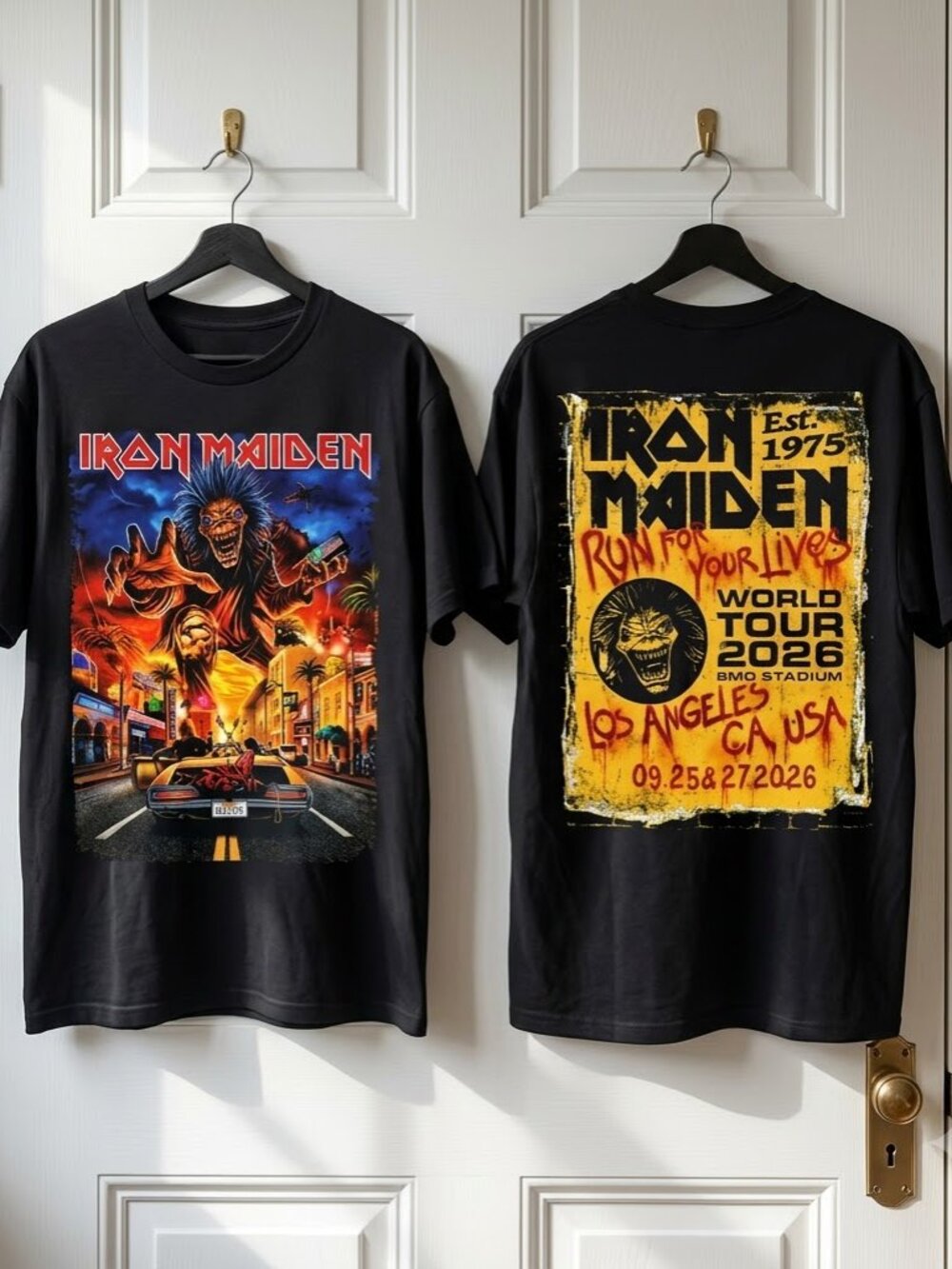 Iron Maiden Los Angeles Run For Your Lives Tour 2026 T-shirt